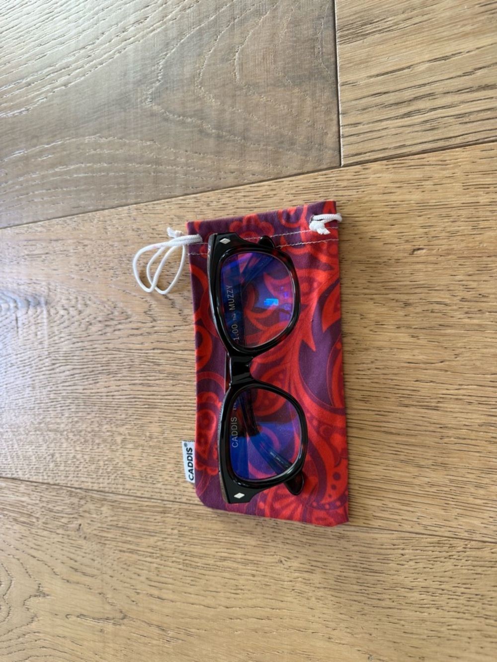 CADDIS Readers - 1.0 power Muzzy style. Tortoise Color Microfiber Pouch